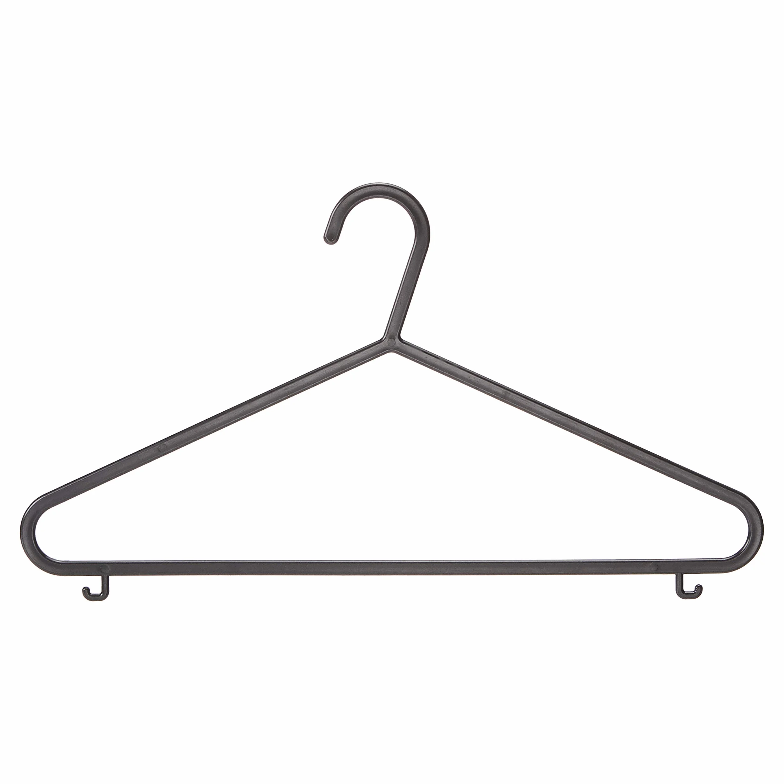 Amazon Basics Perchas de plástico con barra para pantalón de traje, Paquete de 50, Negro