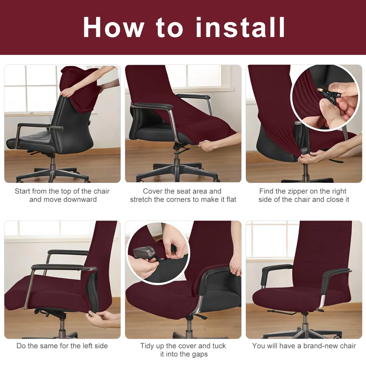 Fundas para silla con reposabrazos, funda de terciopelo para silla de oficina, funda extraíble para silla de videojuegos, para silla de oficina, silla de ordenador, silla giratoria