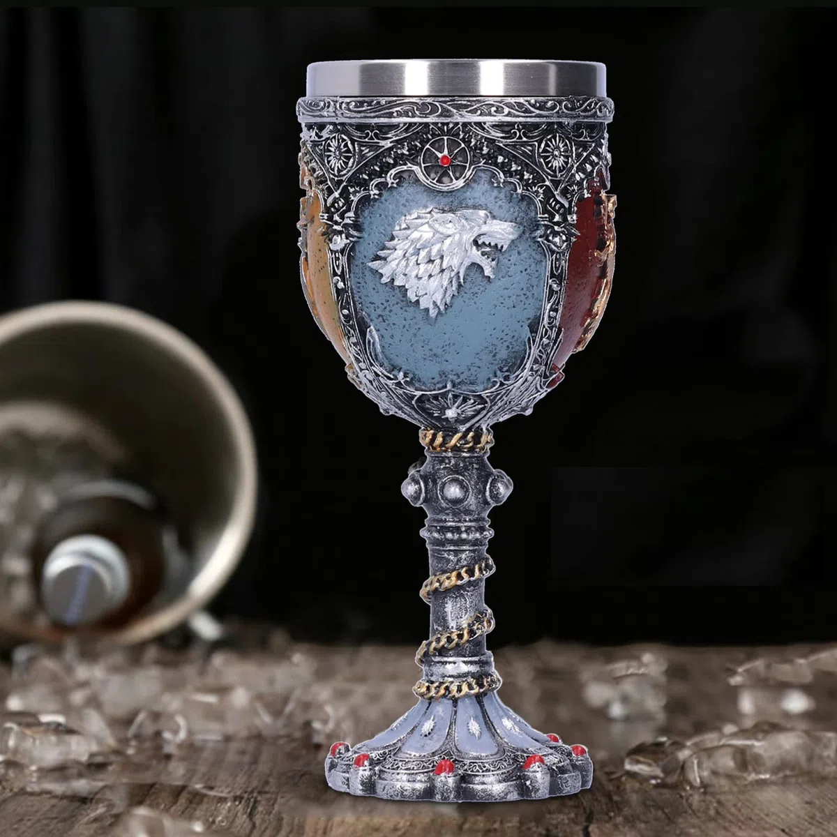 180ML Acero Inoxidable Cáliz de Dragón Cáliz de Vino Medieval de 7.1x2.8in Taza para Beber, Copas de Cóctel Góticas, Party Bar Drinkware