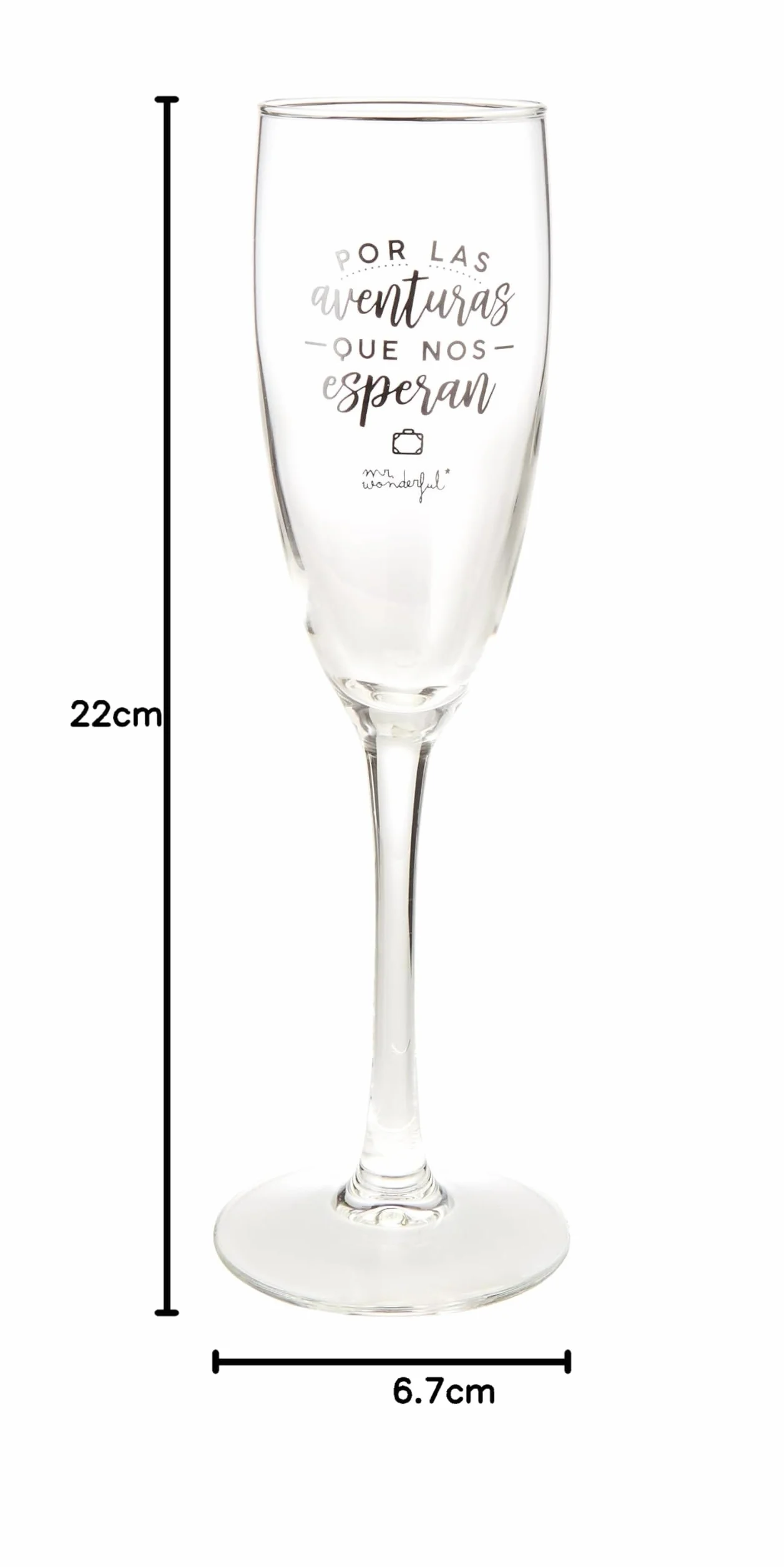 Mr. Wonderful Dos copas de Vidrio para parejas que se quieren con locura, 170ml, Color Claro, 1 unidad