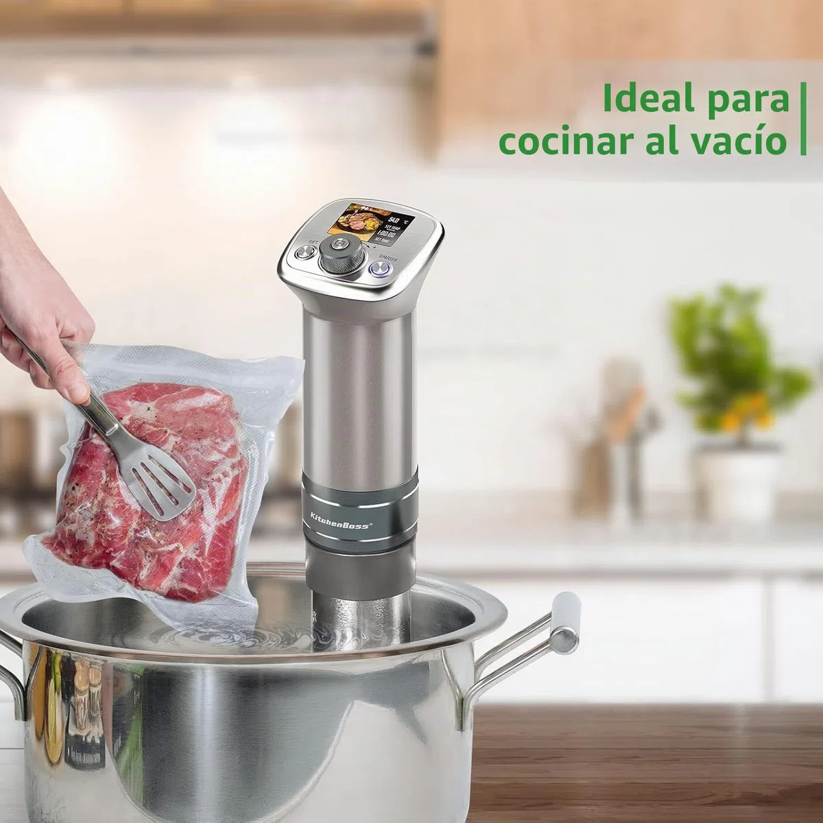 KitchenBoss Bolsas Envasar al Vacio：Bolsas Vacio Alimentos 5 Rollos 28x300cm, Rollos Envasadora al Vacio Adecuado para sous vide, sellador al vacío y Microondas
