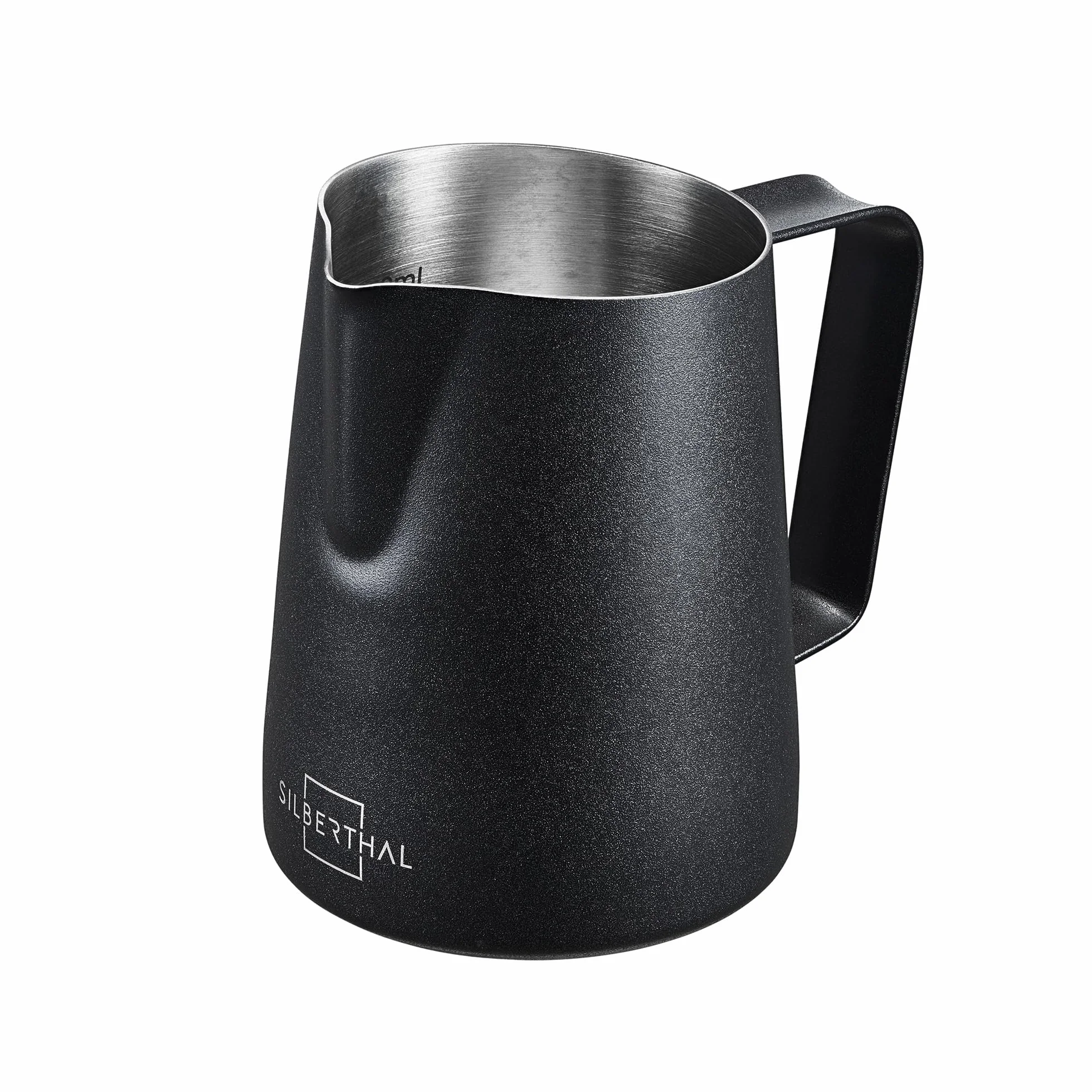 SILBERTHAL Jarra barista para cafetera - Acero inoxidable - Jarra leche 350 ml - Negra