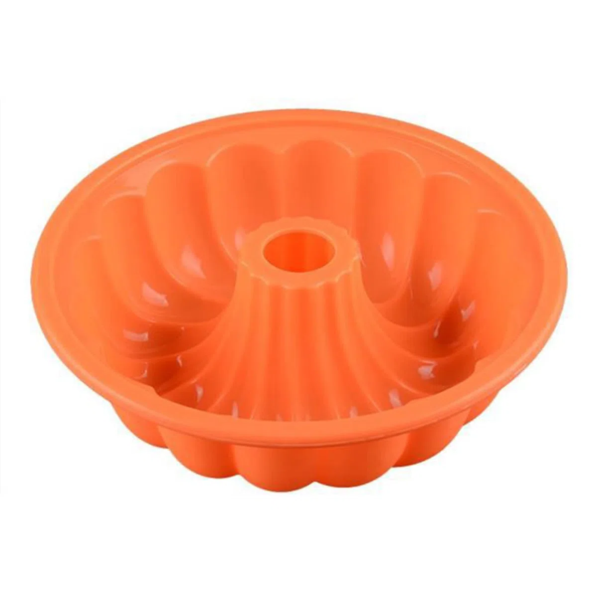Molde Redondo para Savarin de Silicona, Antiadherente Hornear Estriado Molde para Budnt Kugelhopf Molde para Pasteles, Accesorio de repostería & Pastelería 24 x 24 x 7.5 cm
