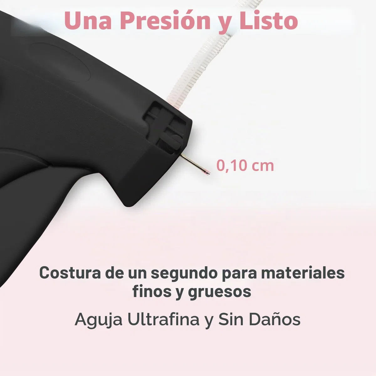 Pistola de coser a mano Mini – Máquina de coser portátil con 5 agujas + 1000 pinzas, reparación de rayos para ropa y cortinas, kit de costura de viaje para reparaciones textiles, negro