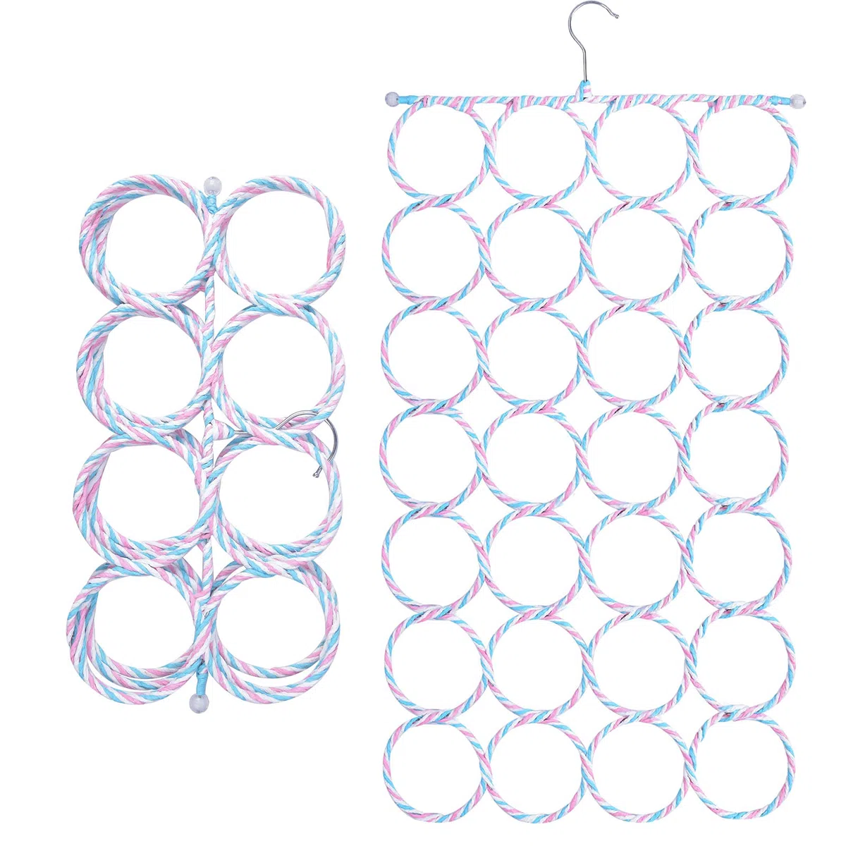 Percha la Bufanda, Percha Porta Bufandas con 28 Agujeros, Plegable Organizador de Armario para Colgante Bufandas Corbatas Calcetines Cinturón Toallas, Color Aleatorio