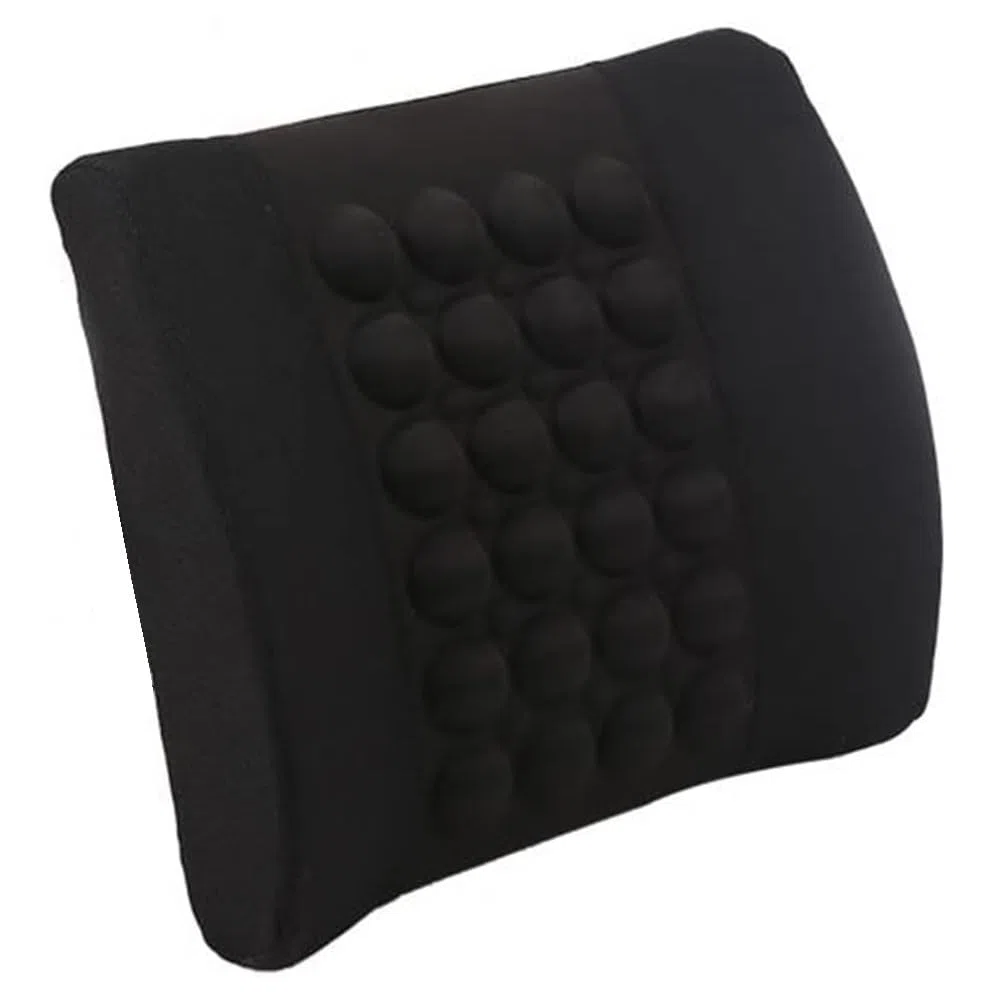 Cojin Lumbar para Asientos de Coches sillas de Oficina Almohada cojin para Cintura Ergonómico, Respaldo de Espuma Viscoelástica (Negro)