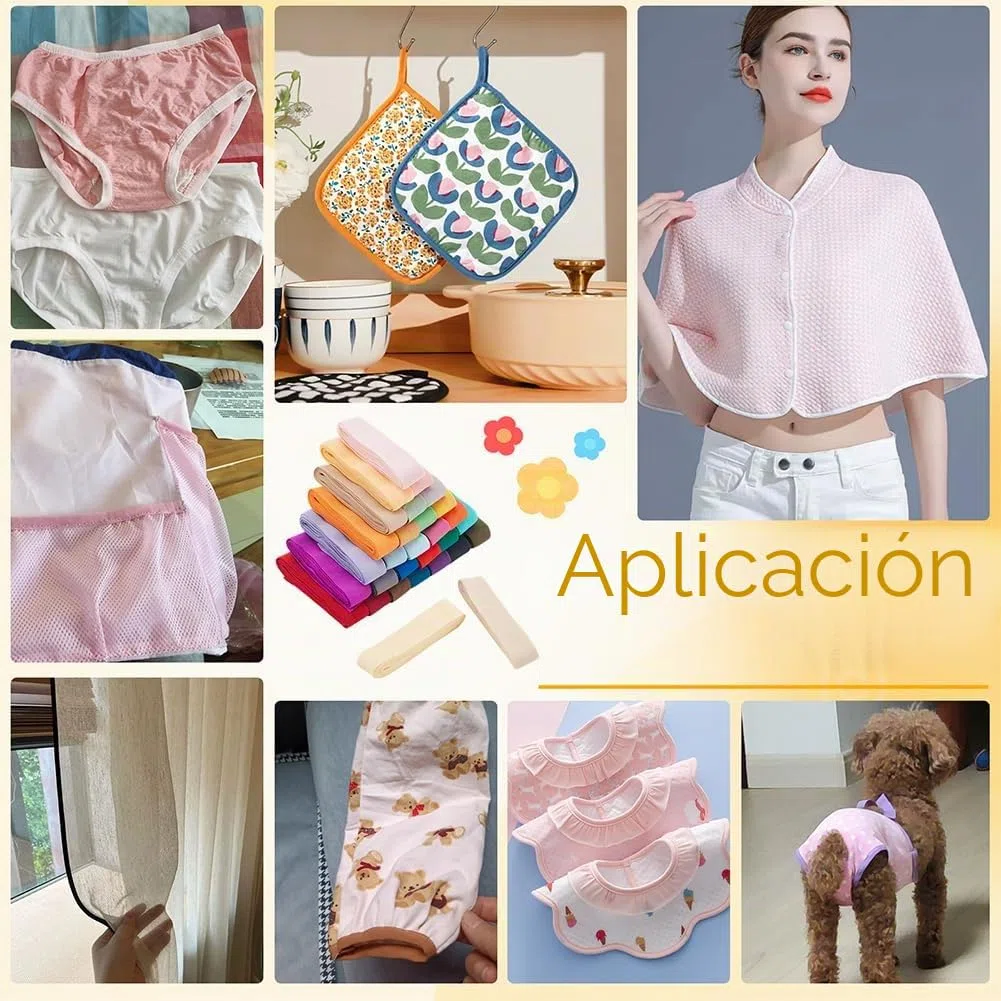 PH PandaHall Cinta elástica al bies de 30 colores, cinta de encuadernación al bies de un solo pliegue de 20 mm, tela de costura elástica, accesorios de ropa para costura, acolchado, dobladillo