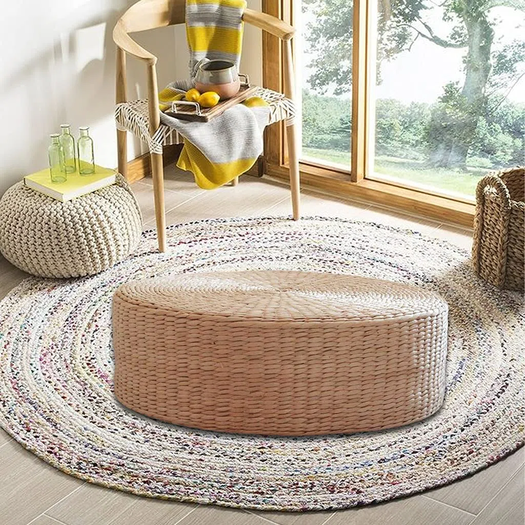 LOVIVER Cojín de de Paja Hecho Moderno - japonés (diámetro 40 cm)