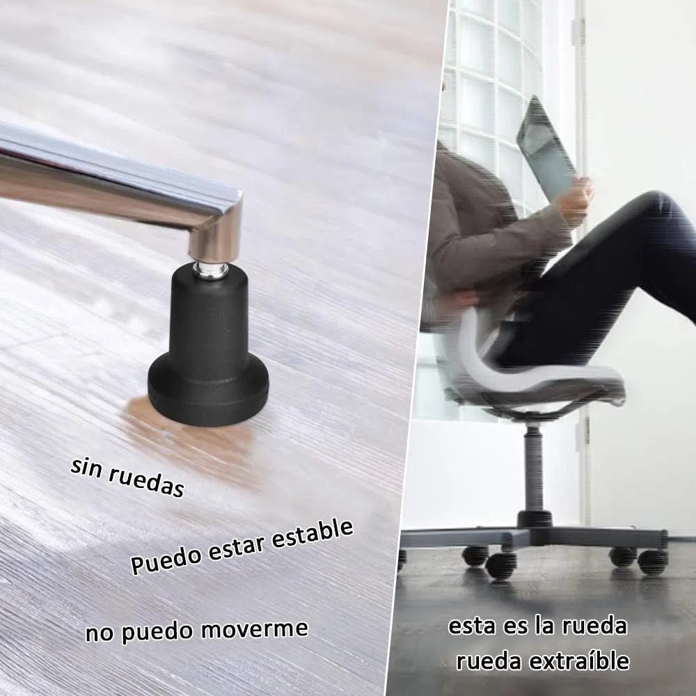 5 Pcs Patas Fijas para Silla de Oficina Patas Fijas Silla 11mm 60mm Base Silla Gaming Patas Silla Gamer Patas Silla Escritorio para Silla Oficina Silla Gaming para Sustituir Las Ruedas Viejo
