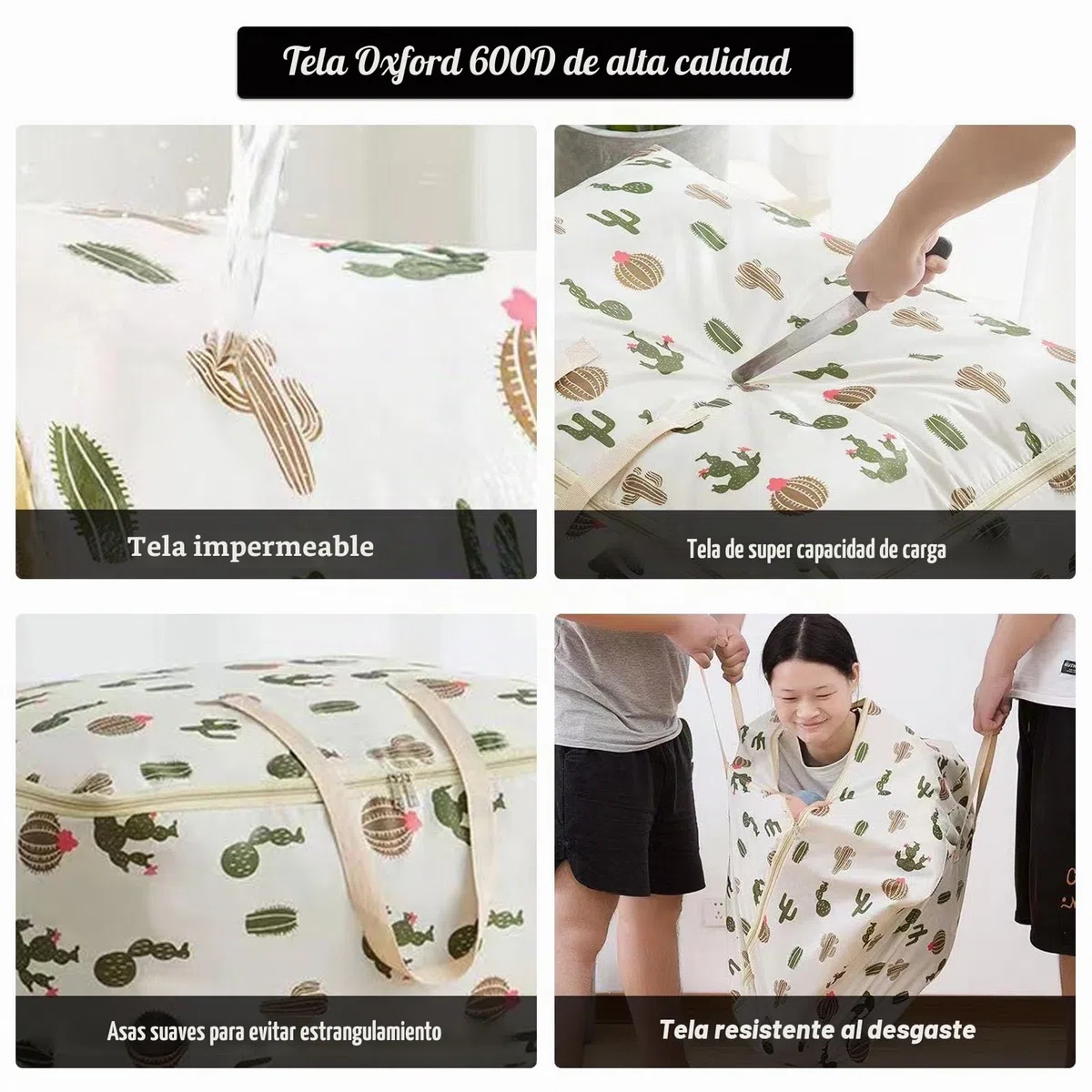Bolsa Almacenaje Ropa 2Piezas, 105L Grande Contenedor Almacenamiento Edredones Organizador de Ropa de Cama Plegable Resistente Tela Oxford Bolsas Mudanza con Asa para Mantas Colchas Almohadas