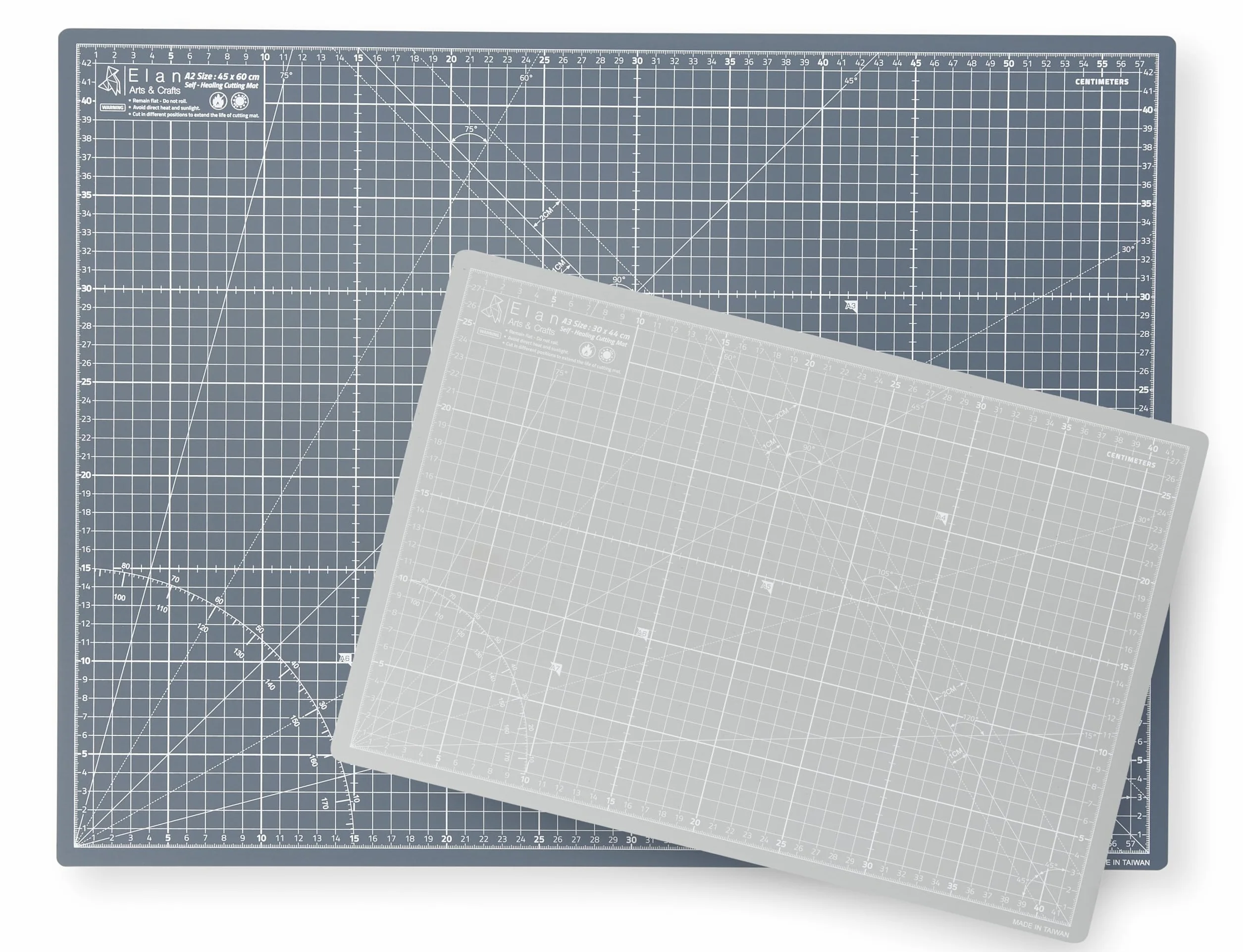 Elan Base de Corte A2 Autocicatrizante Gris, Tabla de Corte 60x45 CM, Tabla Cortar Costura, Base de Corte A2, Protector Mesa Manualidades de 5 Capas
