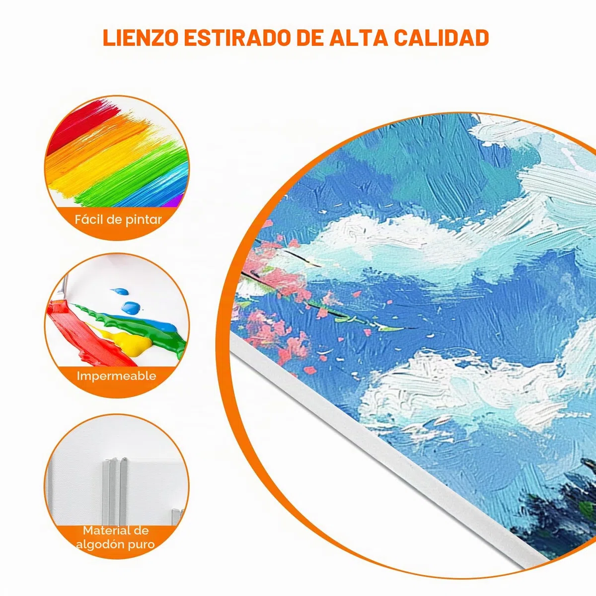 9 Piezas Lienzos Pintar, Lienzo Blanco con 10 Pinceles, Lienzos Pintar Grandes, Canvas 30x20/20x15/15x10 cm, para Decoración Hogar Estudio Arte