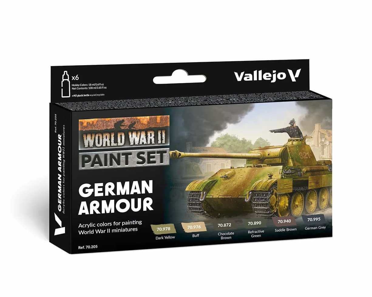 Vallejo 70205 Model Color - Colores Acrílicos, WWII German Armour, 18 ml, 6 uds
