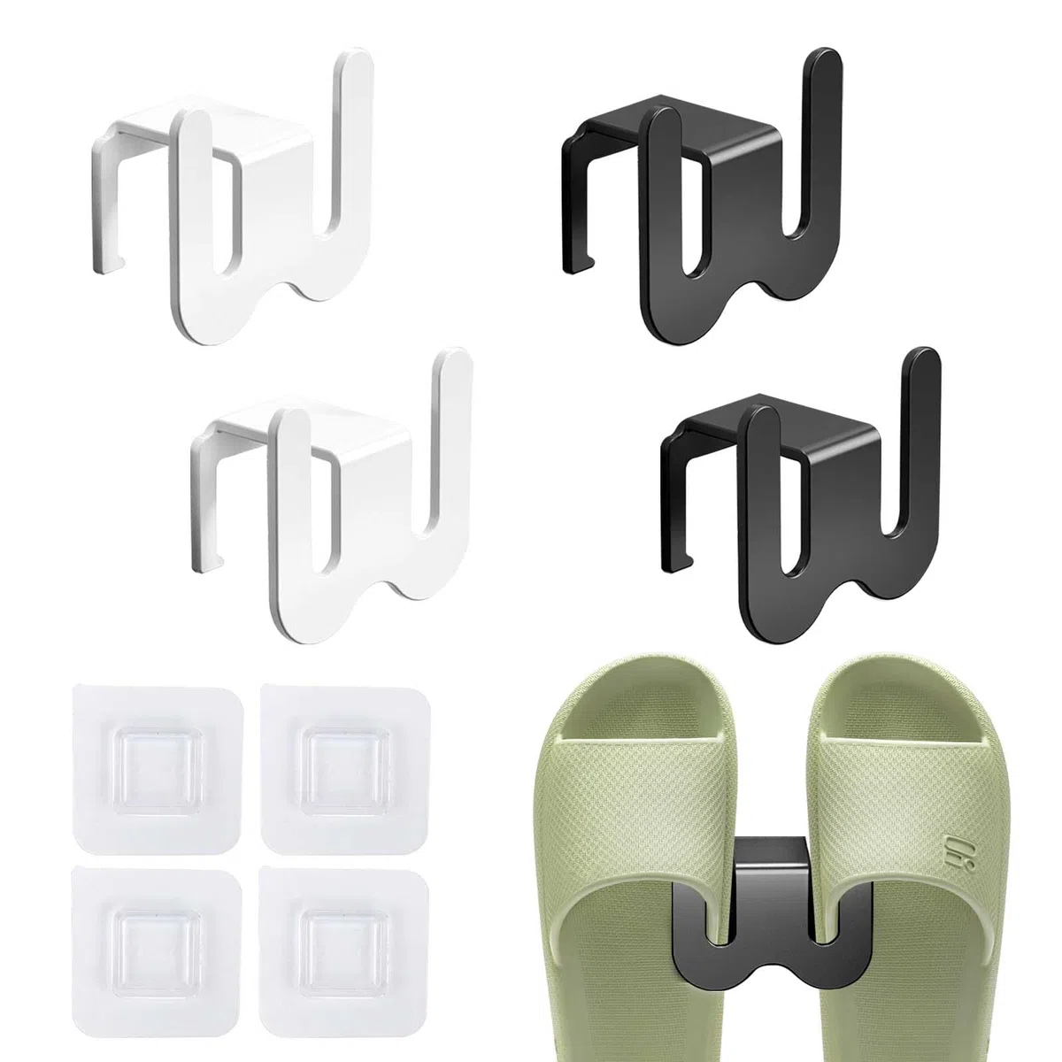 4 Piezas Soportes para Zapatos de Pared - Zapatero de Pared-Autoadhesivo, Carga Máxima 5kg - Zapatero de Aluminio Espacial para Colgar, Brazo a 4,5cm de la Tabique, Entradas y Baños
