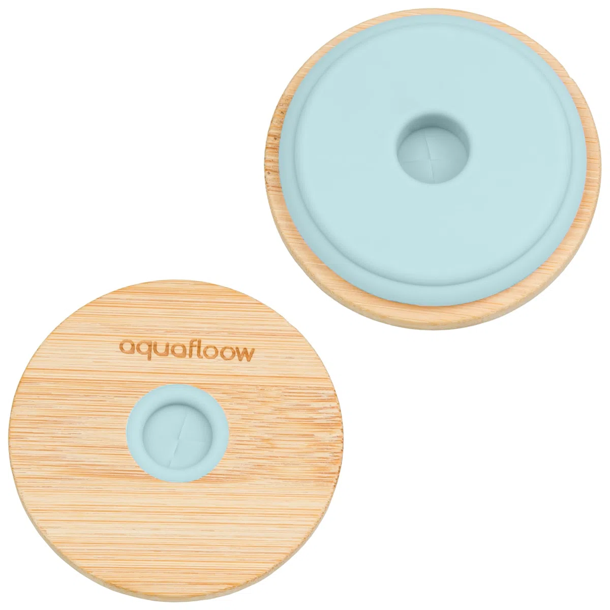 Aquafloow Vaso con pajita y tapa 500 ml | Vasos reutilizables Funda de silicona | Set de vasos - 2 pajitas 1 varilla de limpieza | Para batidos, café, cócteles - 4 piezas - Azul