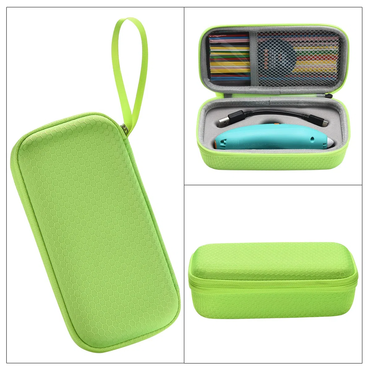 PALUMMA Estuche de transporte para bolígrafo 3D para 3Doodler Start+ Essentials 3D estuche de almacenamiento para bolígrafos 3D y accesorios, Green, Funda de transporte