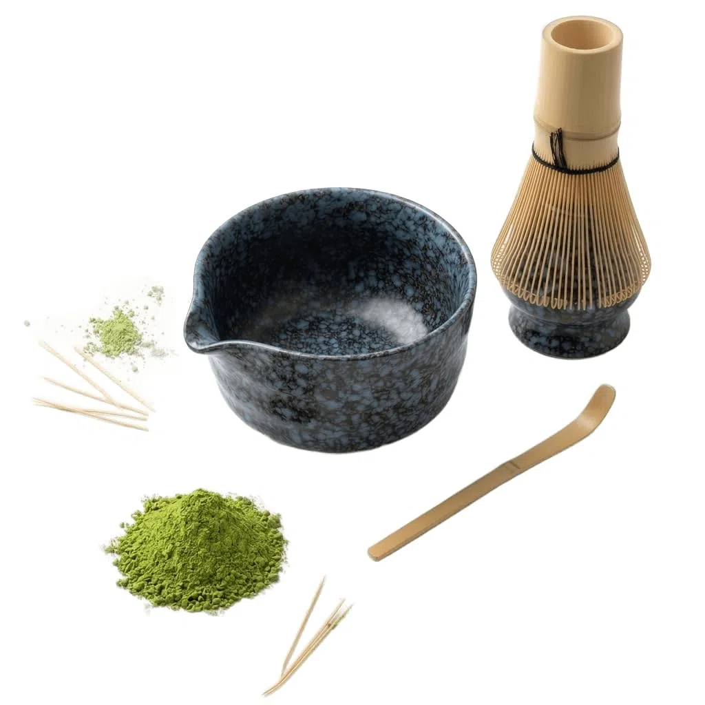 SHOPIA Kit Matcha Completo - Set Matcha Japonés con Batidor de Bambú y Cuenco - Kit Te Matcha Ceremonial Ideal para Regalos, Juego de Té Macha Premium