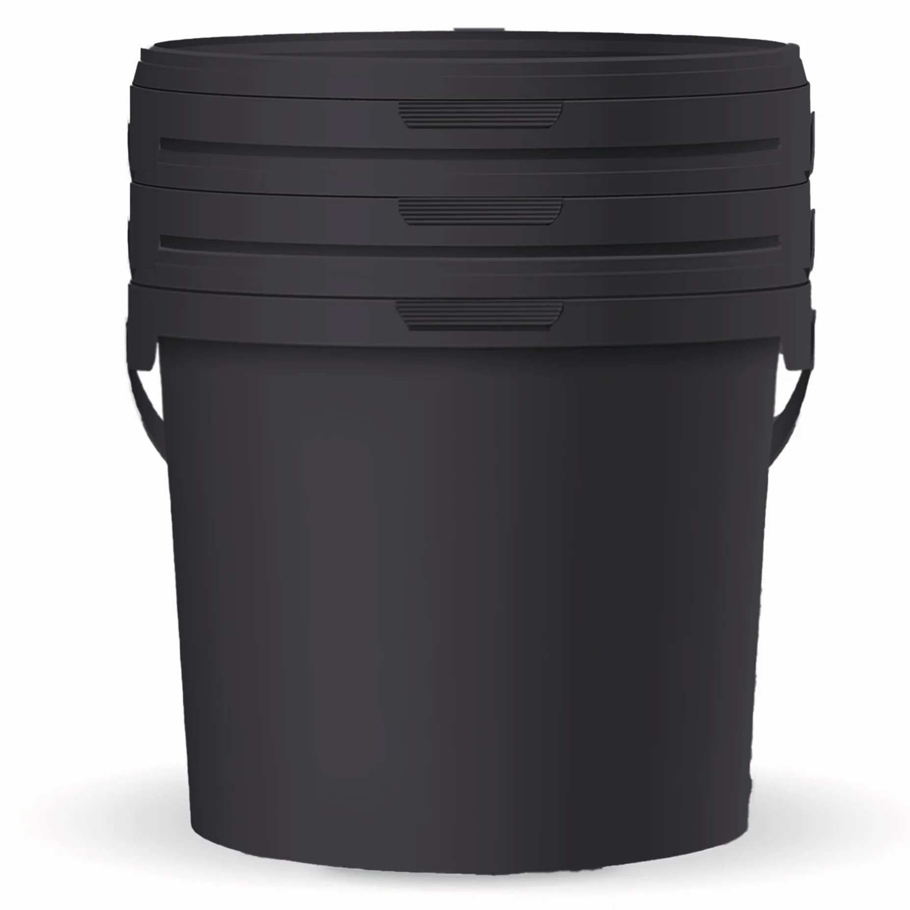 POSH Cubo con tapa, 3 x 10 l, apto para alimentos, color negro, con asa, a prueba de olores, herméticos y a prueba de fugas, de plástico resistente