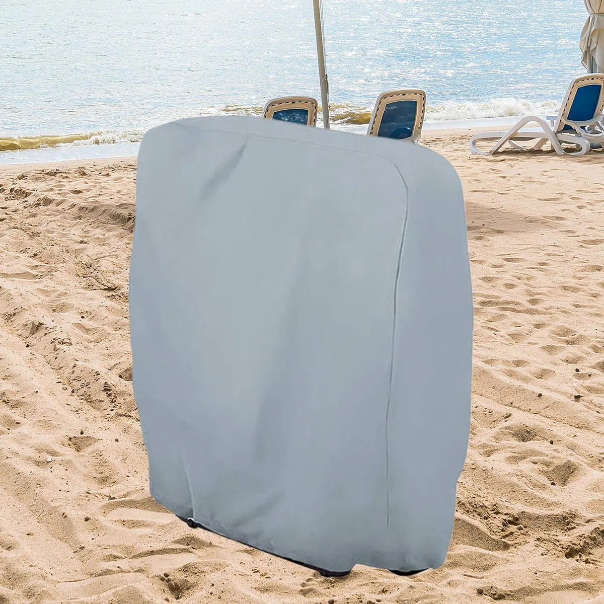 Cubiertas de Sillas Plegables para Exteriores, Juego de 2 Fundas para Sillas Relax de Exterior, Con Bolsa De Almacenamiento Protector Resistente Al Clima Para Jardín Camping Playa Piscina Césped