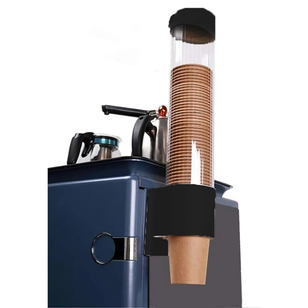 1 soporte desechable para vasos de pared, organizador de papel negro o plástico