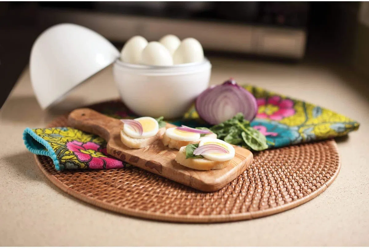 Cocedor Huevos Microondas, Cuece Huevos para Microondas, 1 Cocer Huevos Microondas y 1 Cortador de Huevos, Hervidor Huevos Microondas para 4, Huevo Cocido Microondas, Microwave Egg Boiler