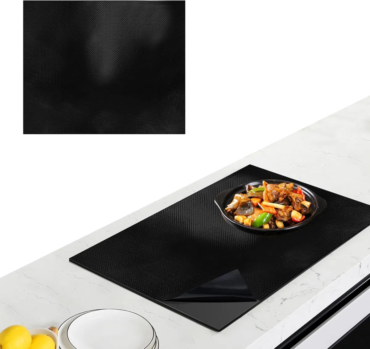 GETRICH 60x52cm Esterilla protectora de inducción Alfombrilla Protectora para Cocina de Inducción Reutilizables Alfombrilla Protectora para Placa Inducción Magnética resistente al calor Antideslizante