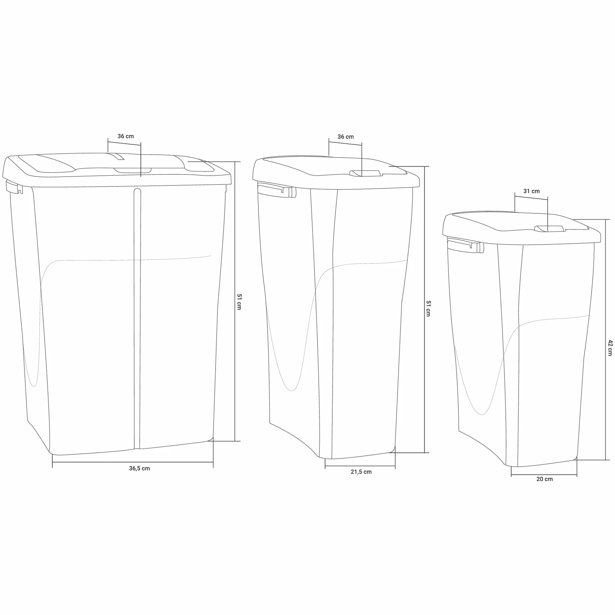Cofan Cubo de basura amarillo para reciclar plásticos y envases | Capacidad de 15, 25 o 45 litros | Tres Medidas (15 L)