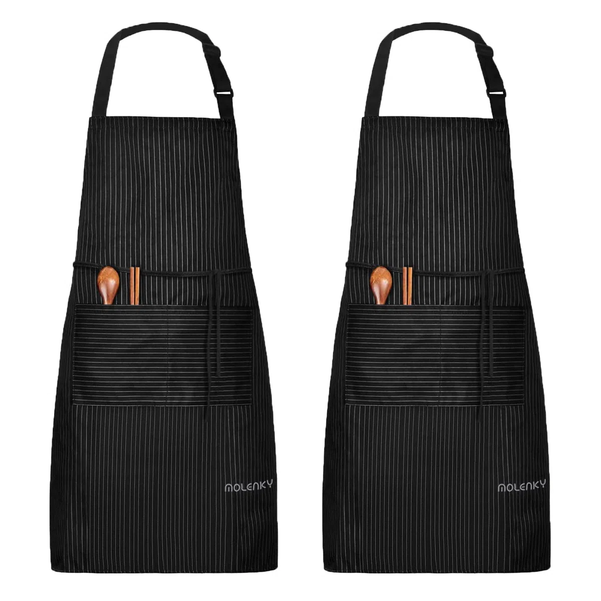 Delantal de Cocina Unisex adulto Impermeable(2 Piezas), con Tira de Cuello Ajustable y 2 Bolsillos, Delantal Chefs Cocina para Cocinar/Hornear