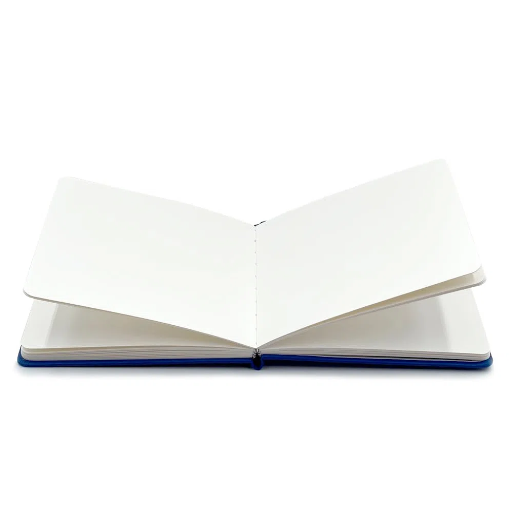 Mypaperworld Cuaderno de dibujo cuadrado de acuarela, 300 g/m², 100% algodón, 16 x 16 cm, sin ácidos, 24 hojas, 48 páginas, prensado en frío, azul oscuro
