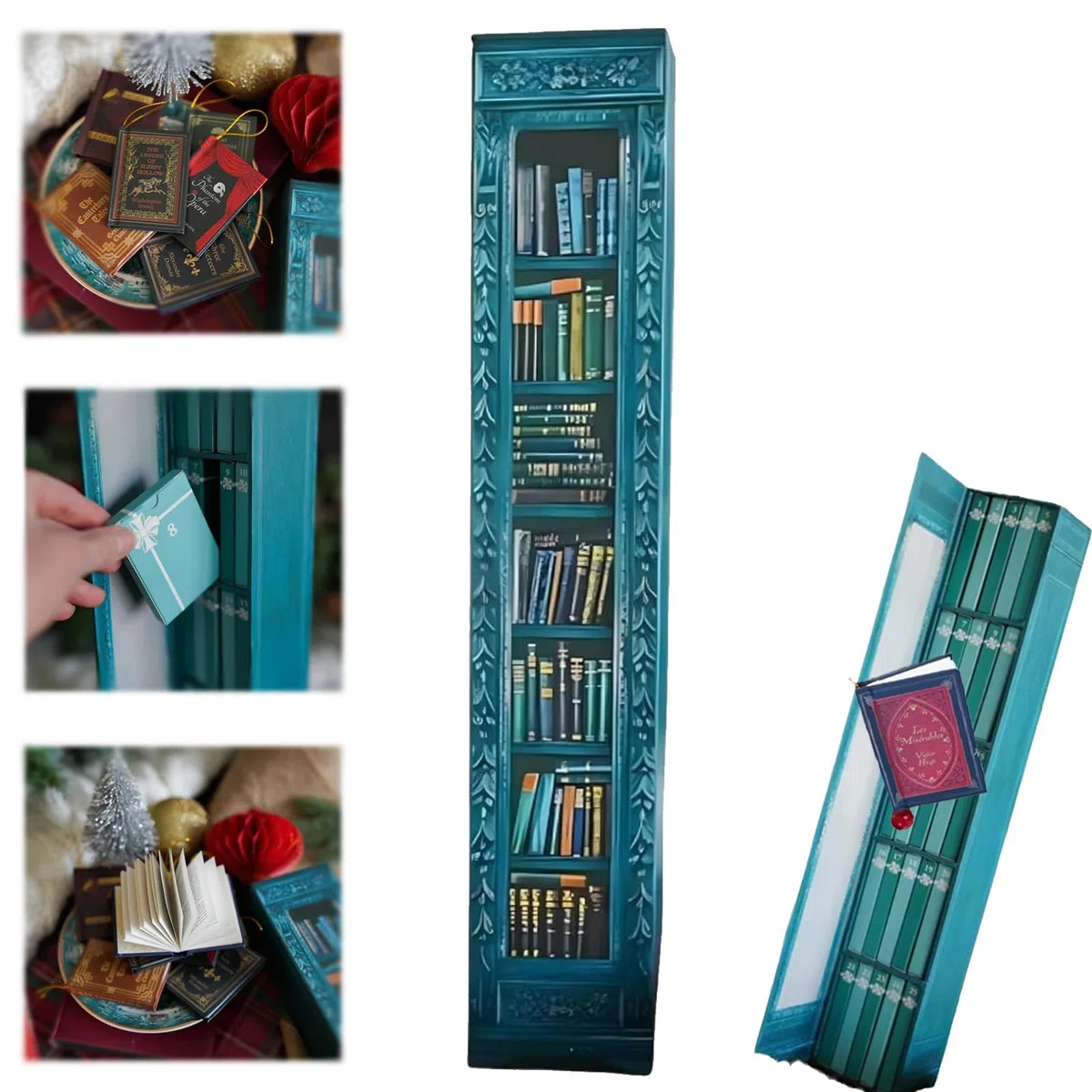 Mini Book Ornament Advent Calendar, Book Lover Advent Calendar 2024, Christmas Book Advent Calendar, 2024 Book Lovers Gifts for Women Christmas Book Advent Calendar for Book Lovers