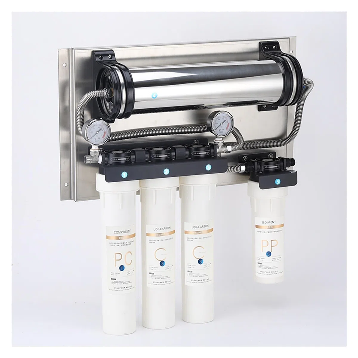 Filtros de Agua para Grifo, Purificador de agua comercial Filtro de membrana de ultrafiltración de 5 etapas, sistemas de agua Máquina de filtro de agua UF de acero inoxidable 304