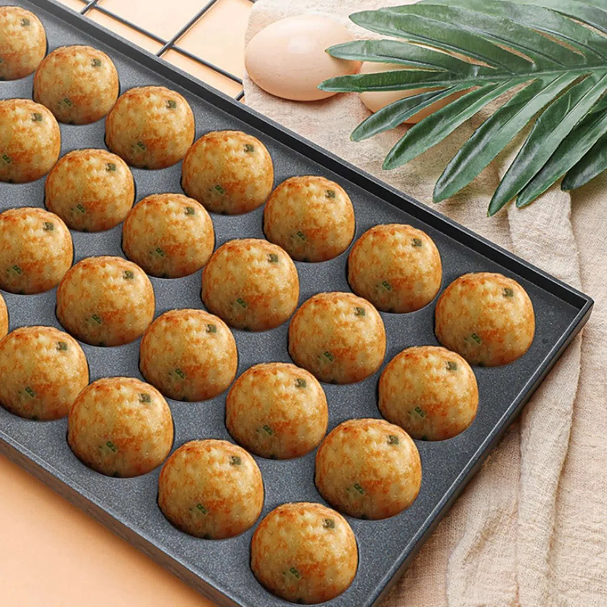 3 placas de aluminio antiadherentes para Takoyaki Takoyaki, 28 agujeros, 4 cm