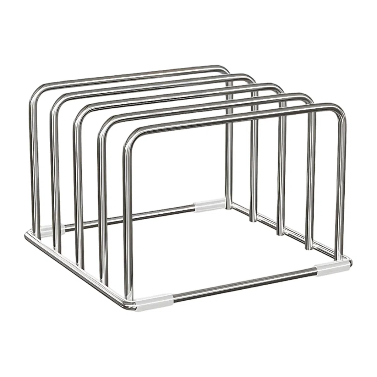 Soporte para tabla de cortar, acero inoxidable, 16 x 16 x 9,5 cm, soporte para tabla de cortar, estante de almacenamiento multiusos, diseño que ahorra espacio, para oficinas, libros, archivos