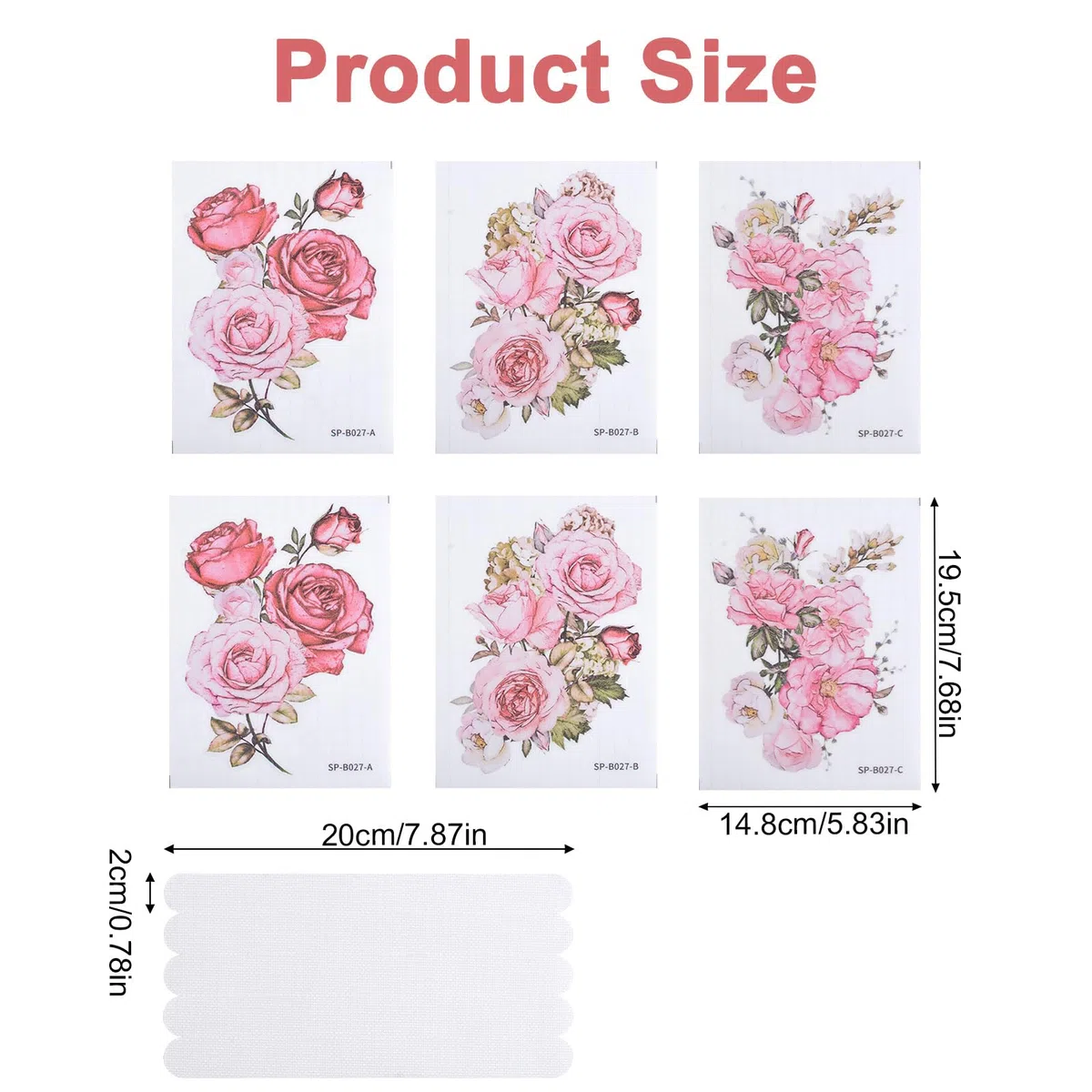 Pegatinas antideslizantes para bañera, 6 unidades, diseño de flores rosas, calcomanías antideslizantes de seguridad para bañera con raspador para bañera, escalera, ducha, suelo