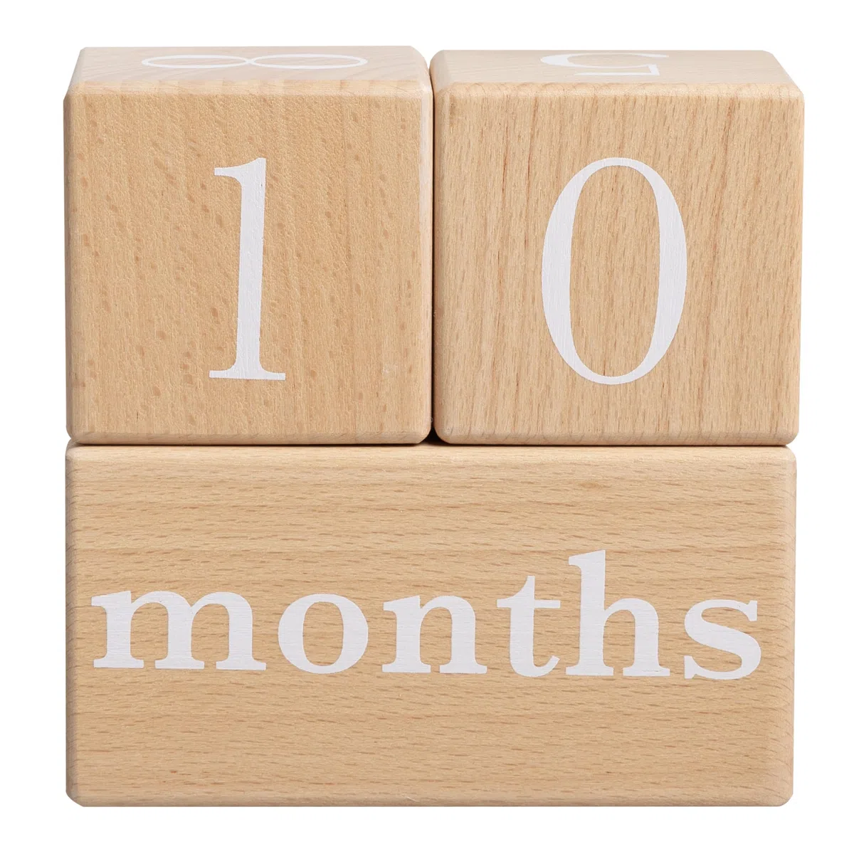 Pearhead Bloques de madera para bebés de edad milenaria, soporte para fotos para recién nacidos, niños y niñeros, calendario de cuenta regresiva para niños, semanas, meses y años, bloques de números