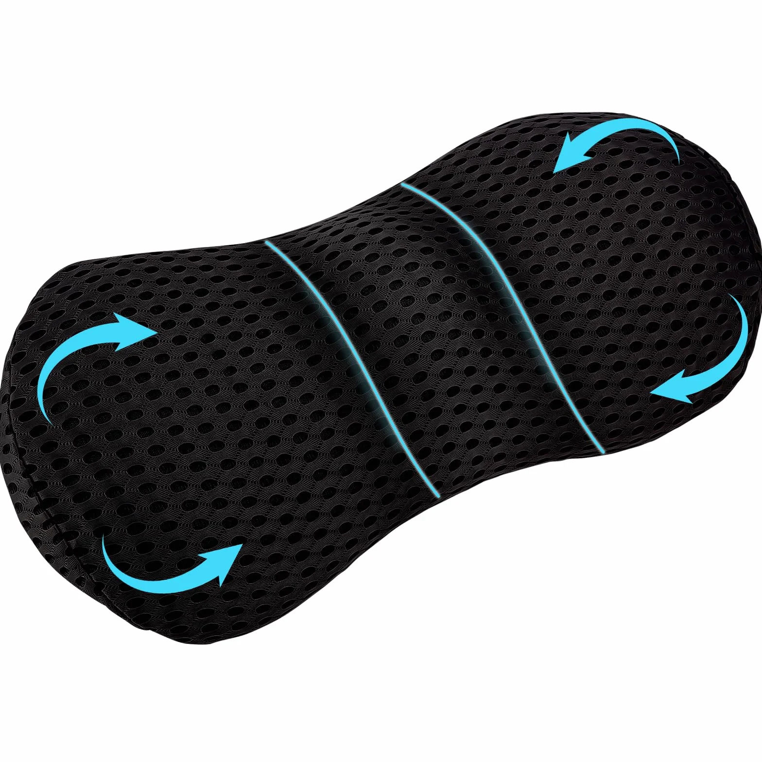 Cojin Lumbar, Cojin Lumbar Coche, Cojín Lumbar ergonómico de Espuma viscoelástica, Almohada Lumbar Ergonómico para Casa Dormir, para Coche,Silla Oficina,Sofa (Negro)