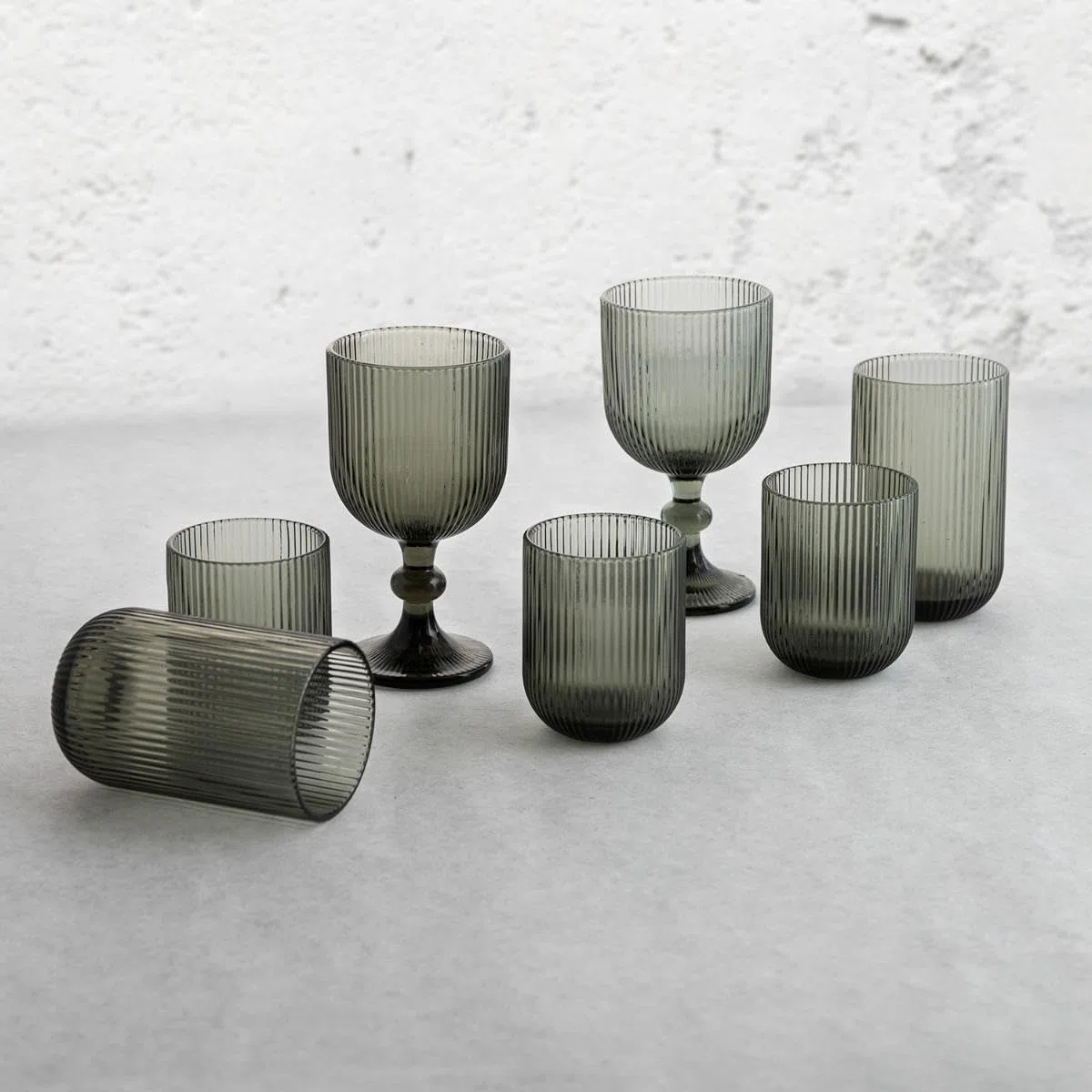 Bidasoa Fosil Set 6 Vaso Bajo Vidrio 28cl Otros Vidrios Reciclable