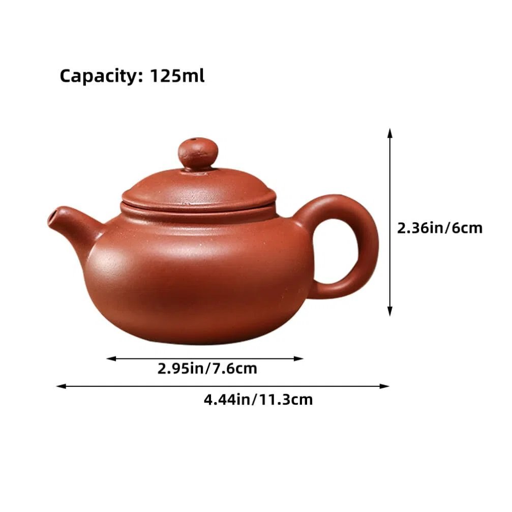 Tetera De Arcilla Morada Pequeña 4.44X2.95X2.36 Pulgadas Para Té Suelto Con Infusor Mango Ergonómico Ideal Para Hogar Oficina Estilo Chino
