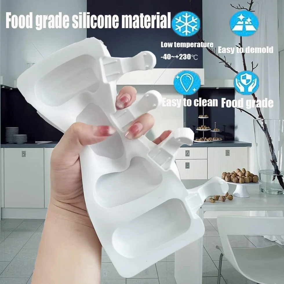 3 Moldes Para Helados con tapa, Molde de silicona para helado, Incluye 100 palitos de helado 100 bolsas para envolver, 100 cintas y 100 pegatinas, para helados congelados para hacer tú mismo