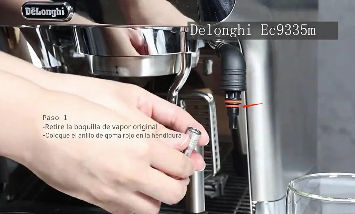 Boquilla de vapor para Delonghi EC680/685, ECO310, ECP3420, EC9335, espumador de leche, pipeta de vapor capuchino, boquilla espumante 【Versión actualizada】