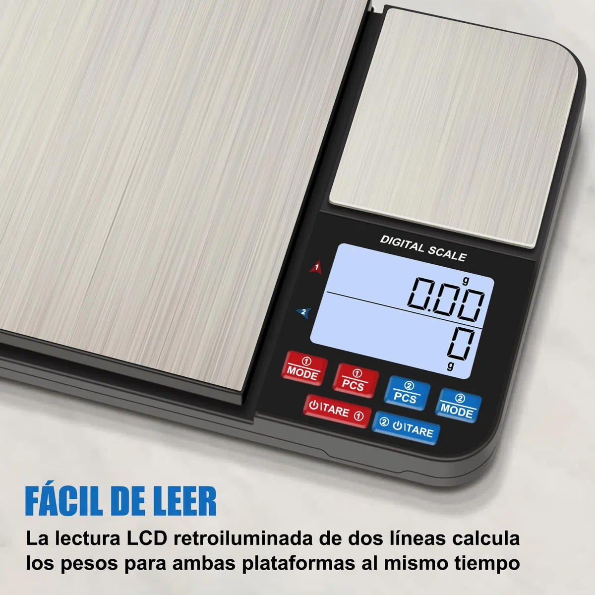 Balanza Cocina de Precisión 10kg, [0.01g-10KG] Diyife Balanza Cocina de Acero Inoxidable,Acero Inoxidable Bascula de Precision,con 2 Pantalla LCD y Función de Tara,Baterías Incluidas