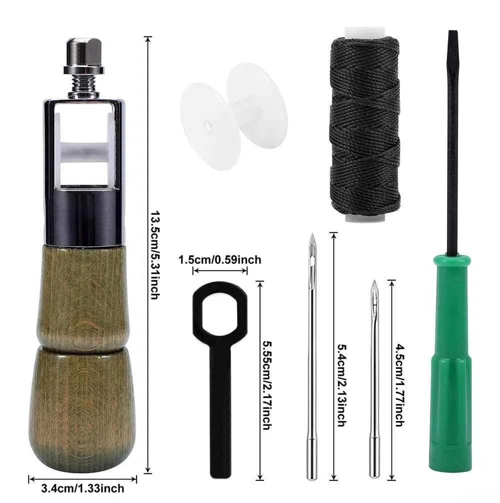 Kit de herramientas de punzón de costura, vela y lona, hecho a mano