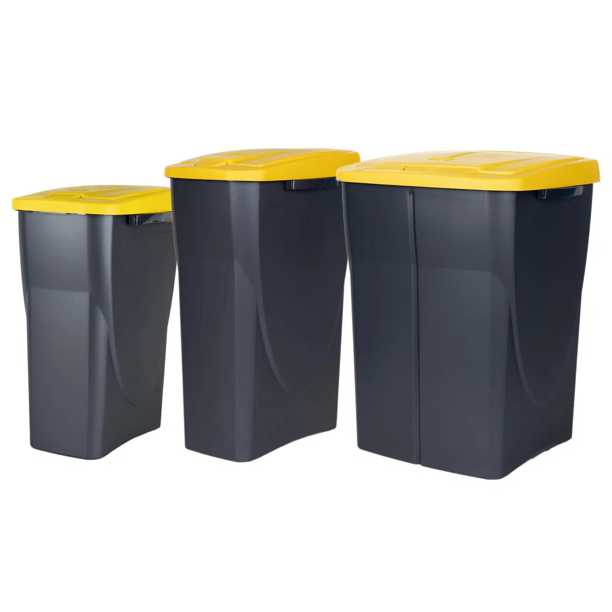 Cofan Cubo de basura amarillo para reciclar plásticos y envases | Capacidad de 15, 25 o 45 litros | Tres Medidas (15 L)
