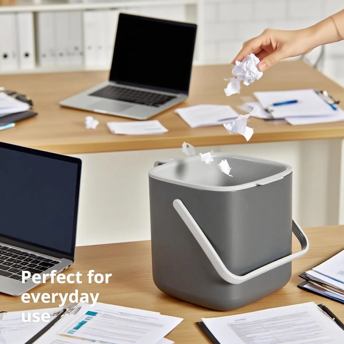 Cubo Compost Cocina 4L - Cubo Orgánico Apto Lavavajillas con Filtro Carbón Activo - Antiolor y Colador Integrado para Residuos Diarios (Gris)