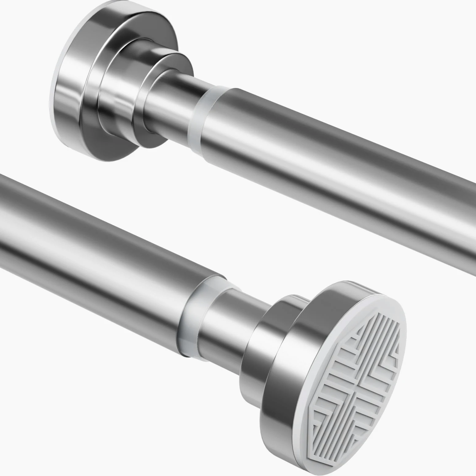 Barra para cortina de ducha sin agujeros de acero inoxidable - Barra telescópica extensible - Antióxido y antideslizante - Barra de ducha ajustable de 70 a 195 cm - Ideal para baño