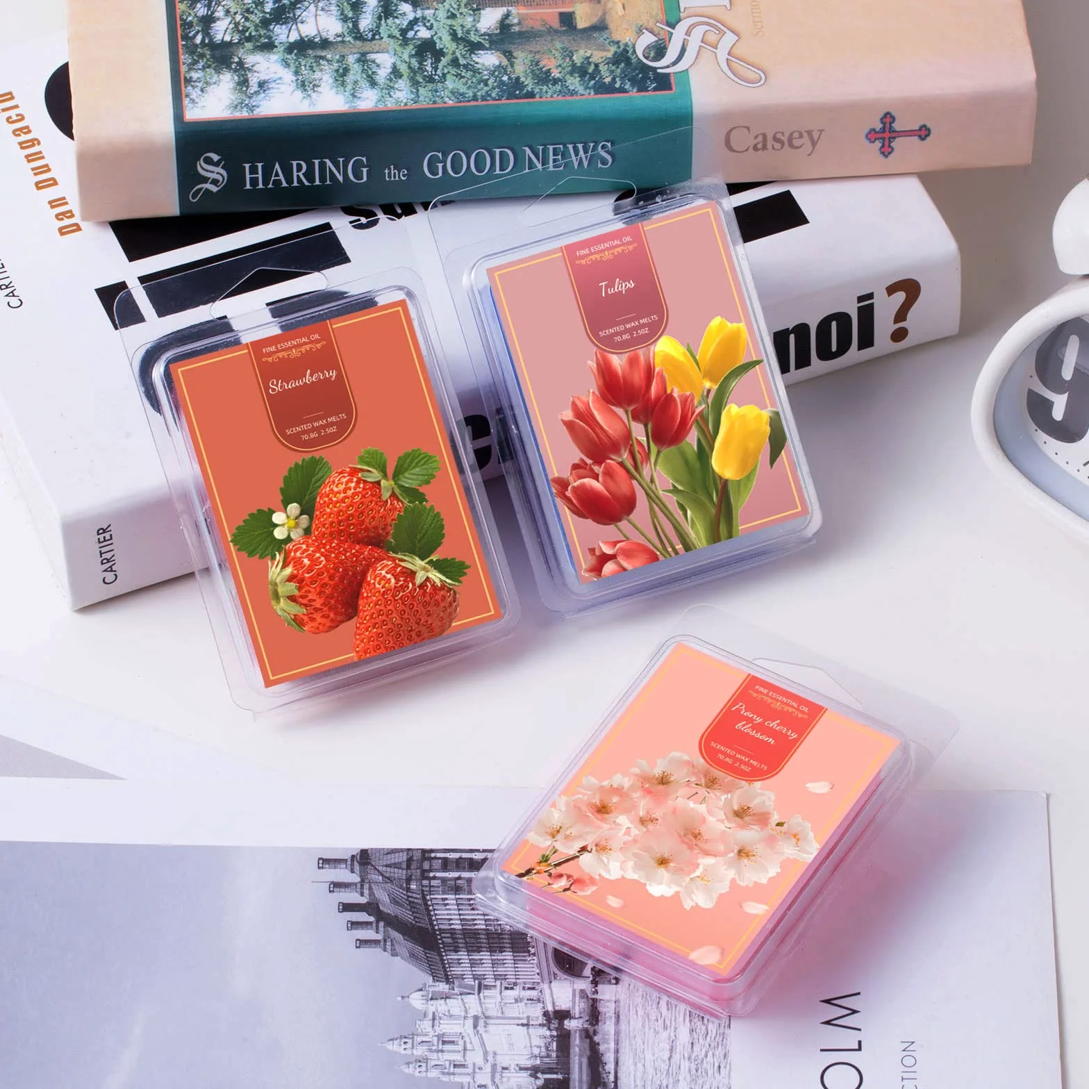 Amzeeniu Cubos de Cera 12 Paquetes Cera Perfumadas de Soya Derretida de Fragancia Cera se Derrite Velas para Fragancias de la Habitación Aromaterapia Quemador de Incienso Bloque de ​Cera Set de Regalo