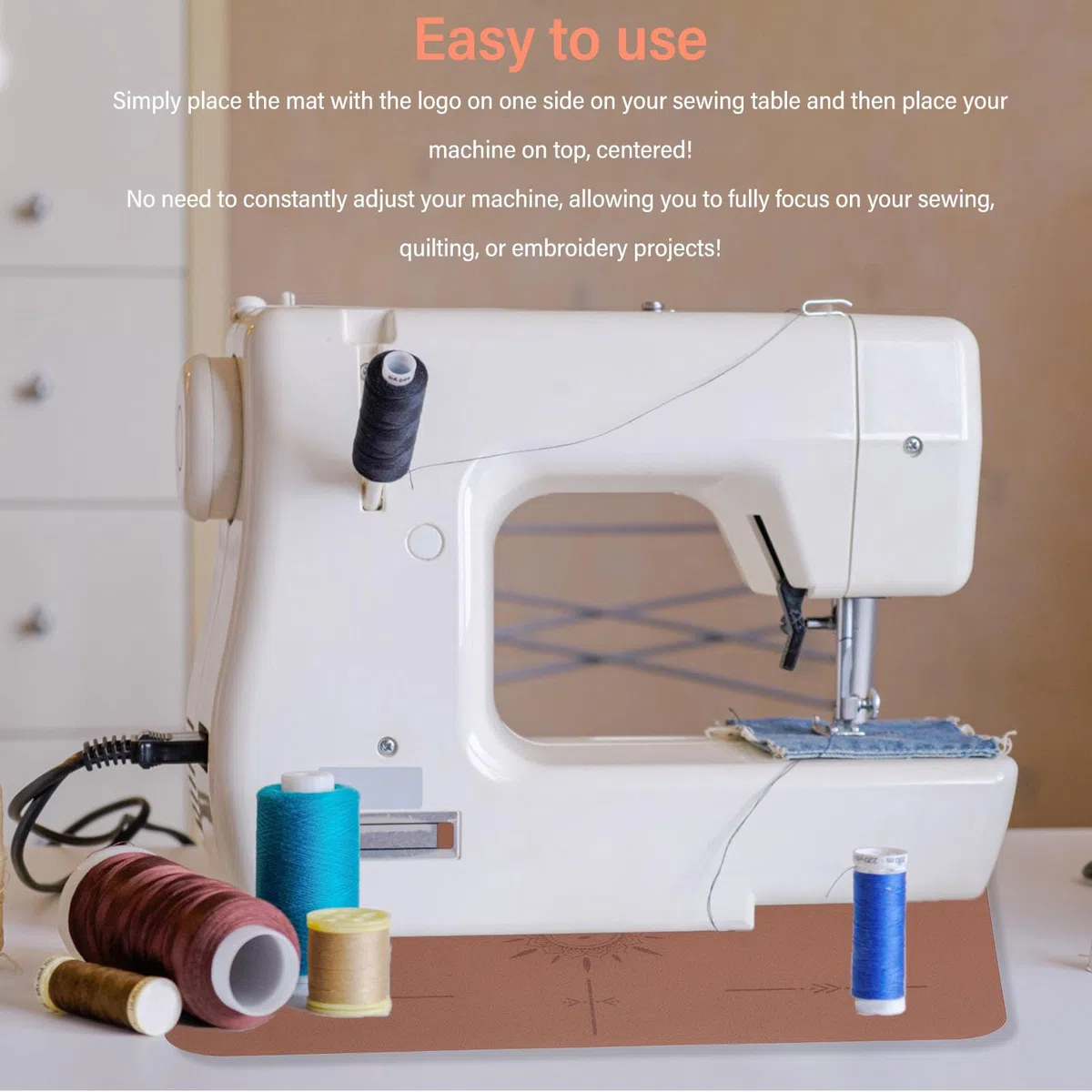 Alfombrilla amortiguadora para máquina de coser, alfombrilla para máquina de coser que reduce la vibración, alfombrilla de costura para calmar la vibración y amortiguar el ruido