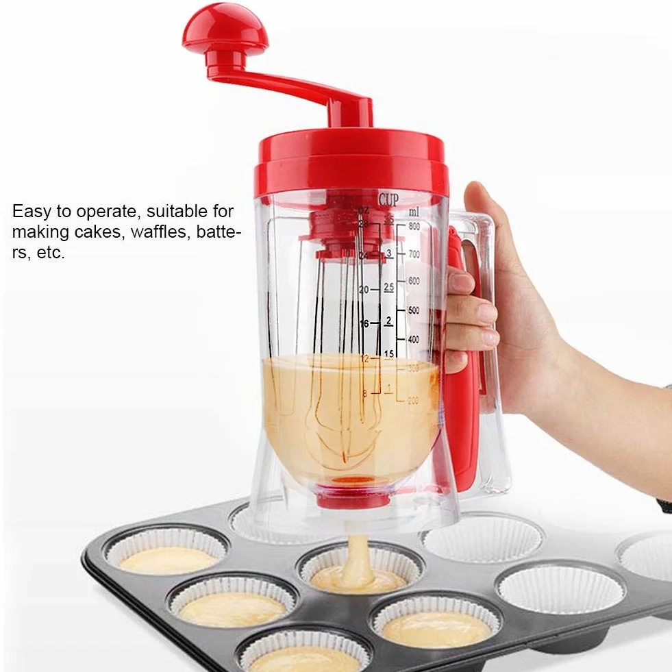 Dispensador de masa de mano, fabricante de panqueques, mezclador de cupcakes de repostería con báscula, herramientas para hornear para el hogar