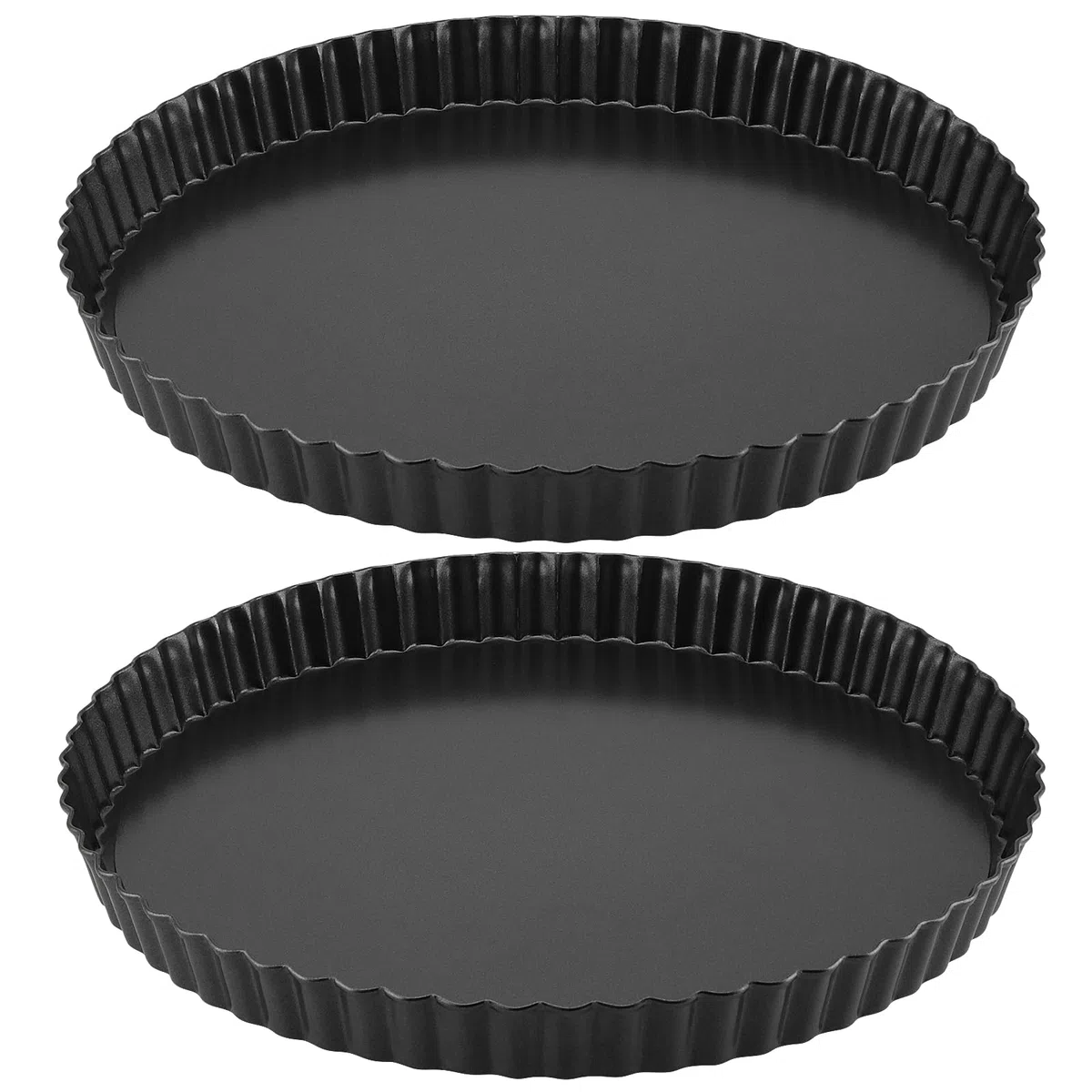 2 moldes para tartas de 28 cm con base elevadora, molde grande para quiche, antiadherente, acero al carbono, molde para tartas, quiche, pastel de frutas