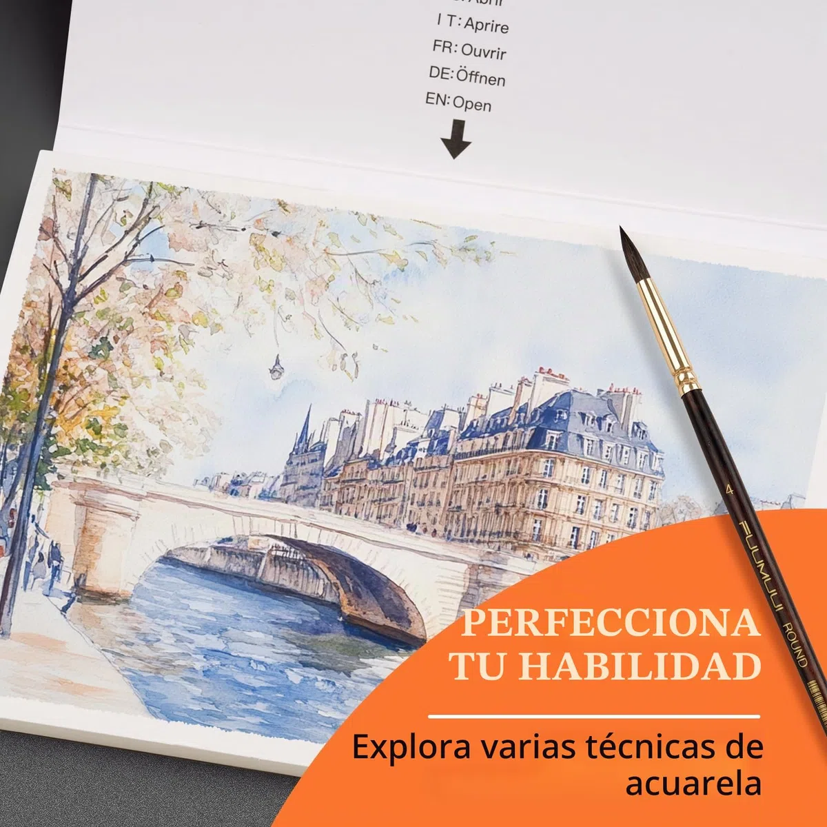 Papel Acuarela A4-100% algodón, 22 hojas de 300 g/m², Sin ácidos, Prensado en frío, Bloc de 4 Caras encolad, Bloc Acuarela | Papel de Acuarela para Acuarela y Dibujo, Watercolor Paper